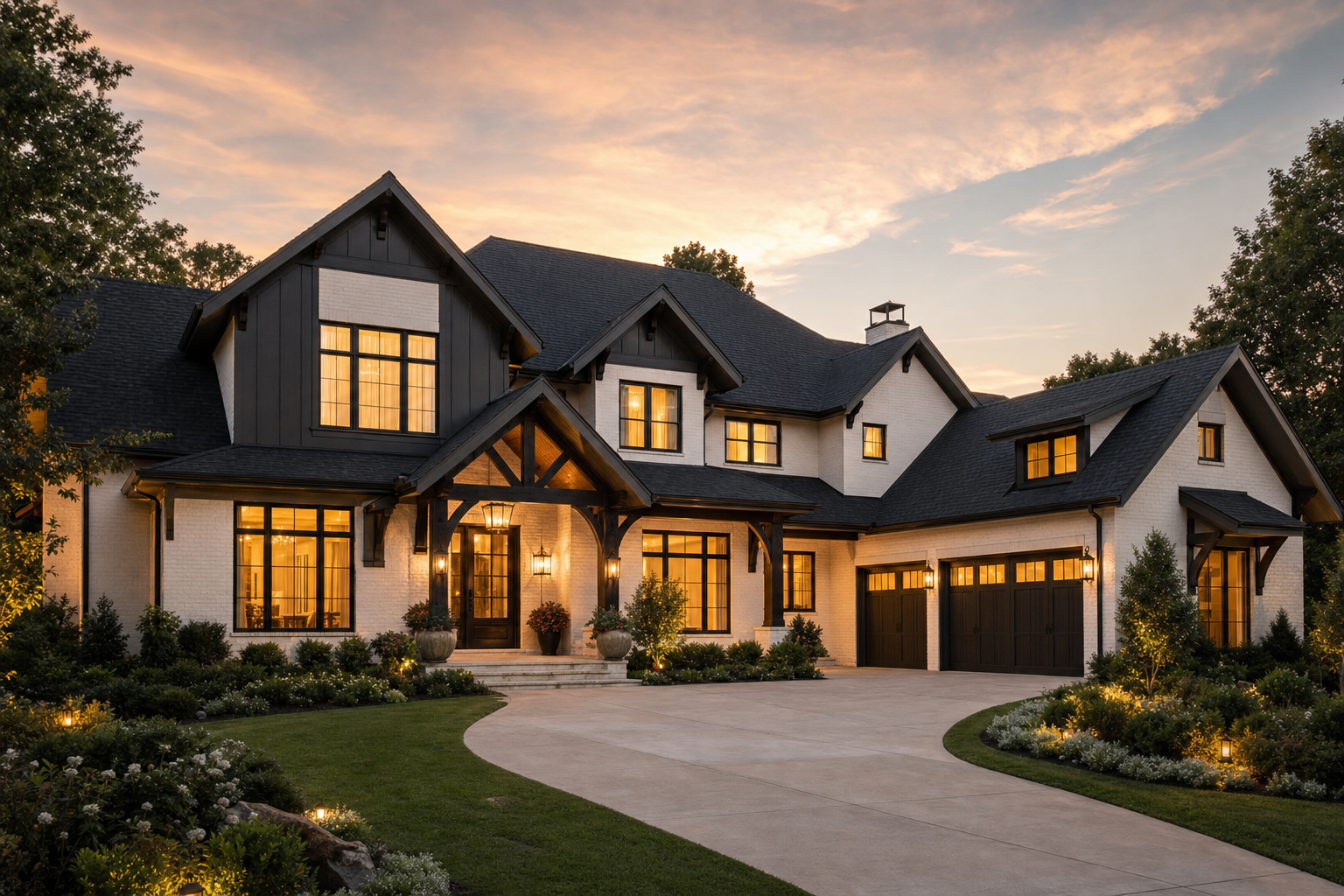 Southlake estate at dusk