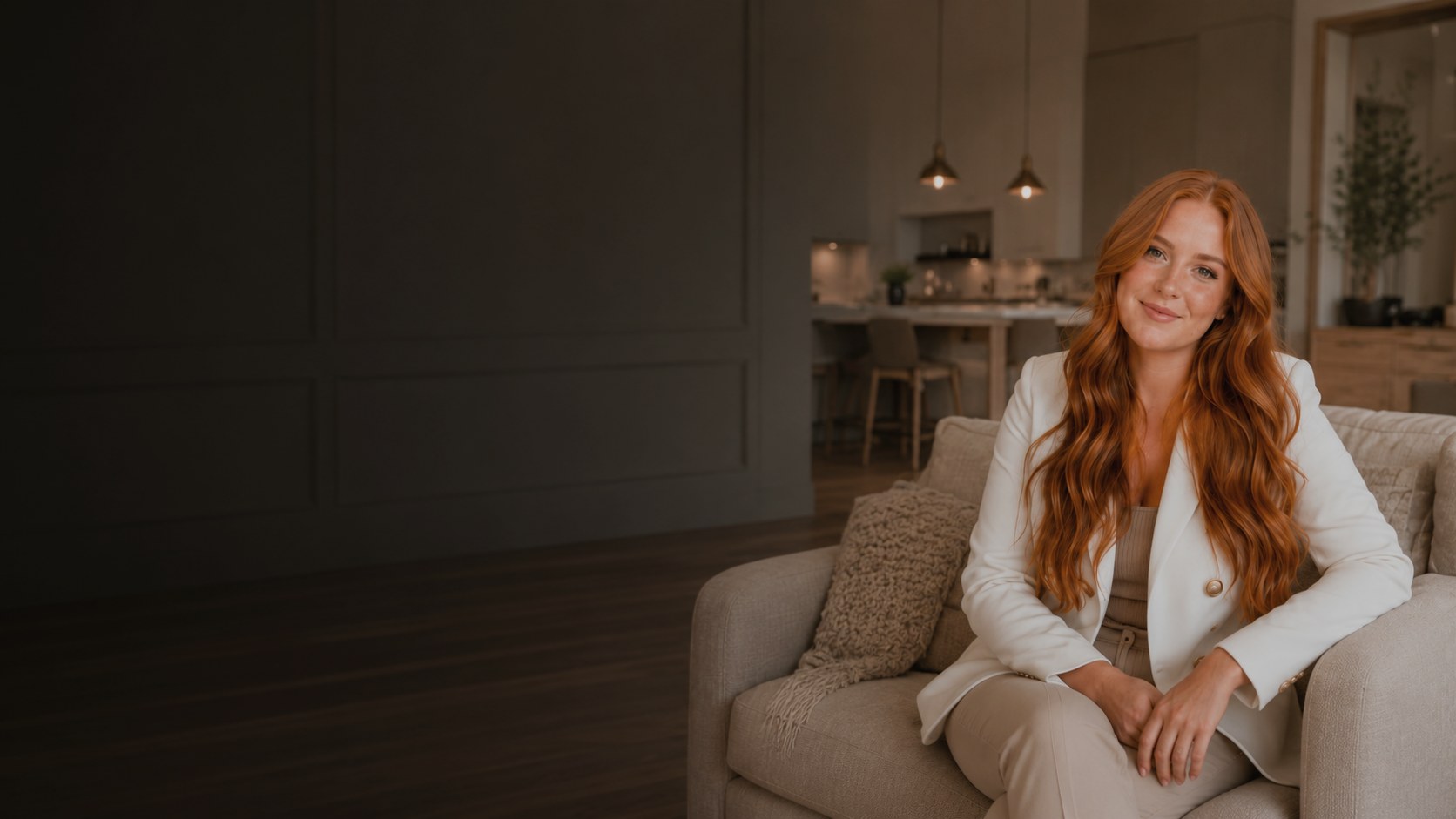 Sydney Plaquet seated in a warm living room
